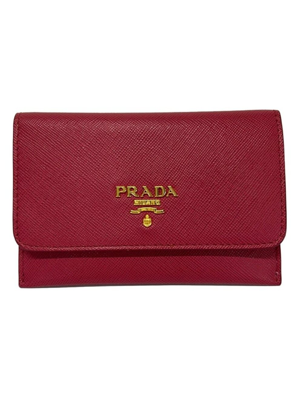 Prada Card Case Pink Flap Leather